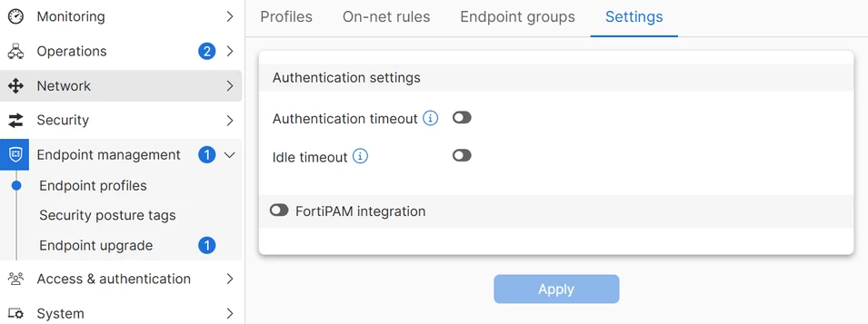 Technical Tip: The Idle timeout setting not visible in the FortiSASE ...