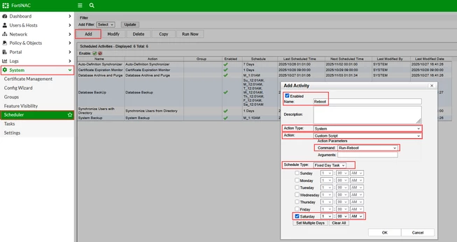Figure 1. Add a new Scheduler Activity.