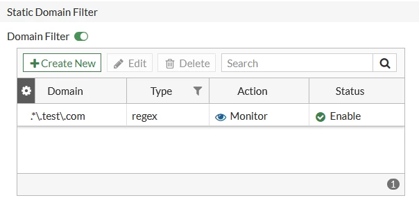 Regex to filter domains