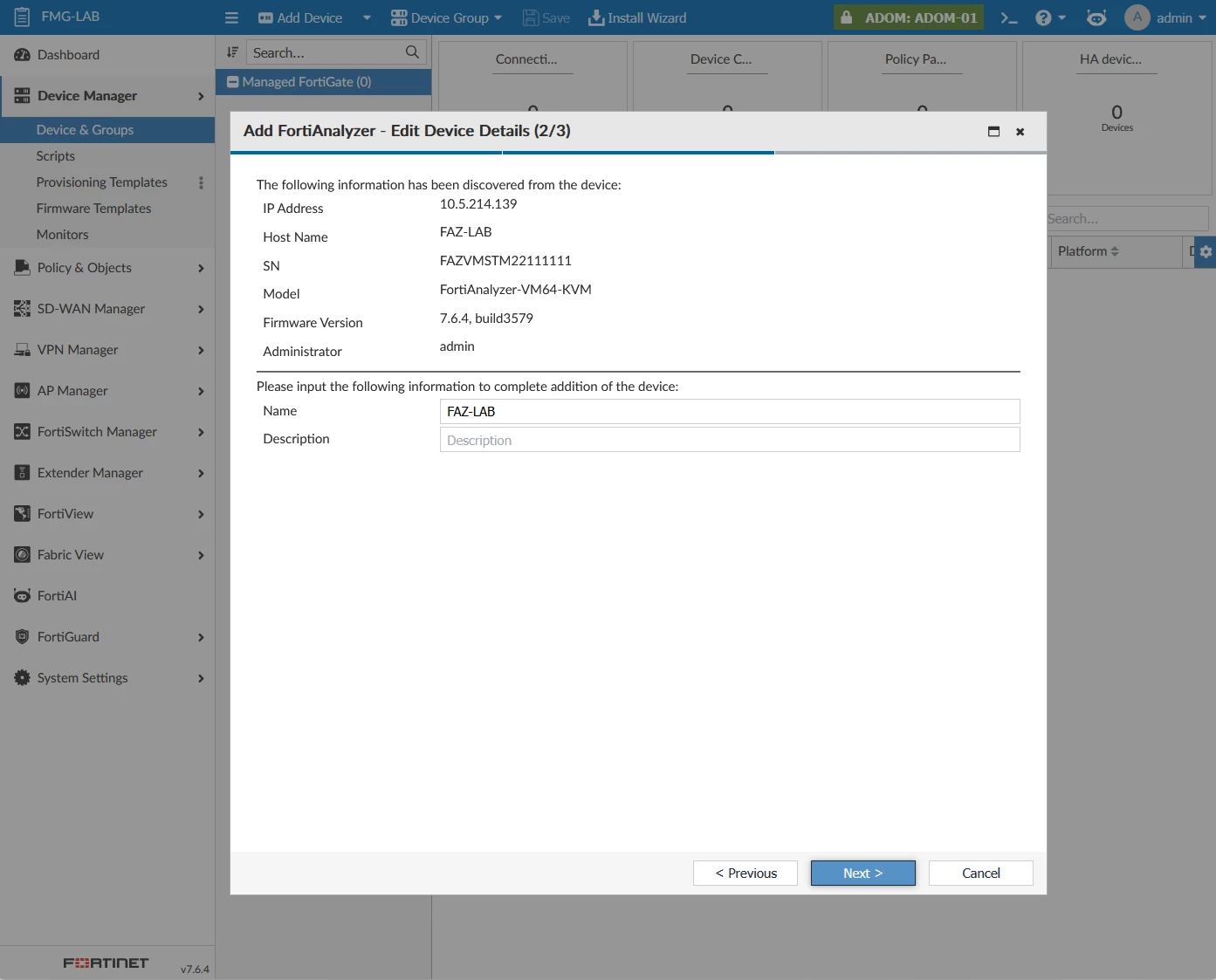 Add FortiAnalyzer - Step2 - Edit Device Details.png