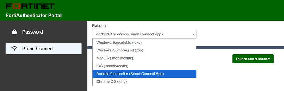 Option for Android 10 is missing
