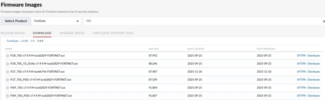 Technical Tip: Unable to locate or download FortiOS v7.4.8 for ...