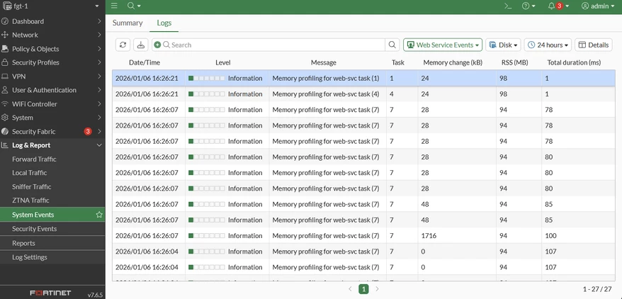 Fortios Web Interface Troubleshooting Tip: How to enable web service logs in FortiOS v7.4.10 ...
