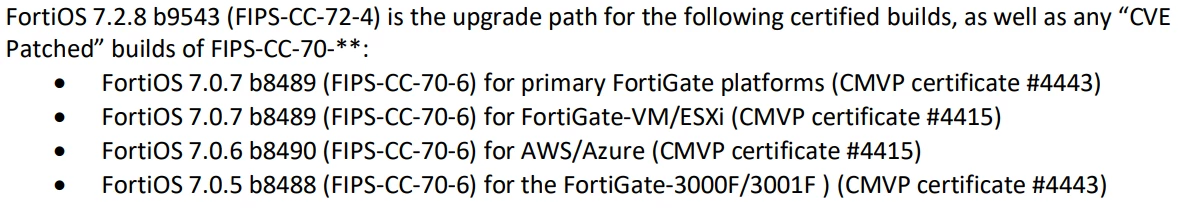 Snippet from ReadMe for FIPS-CC-72-4 (FIPS Certified/Candidate build)
