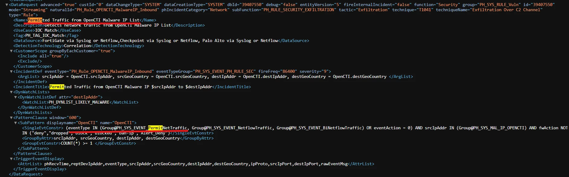 Rule name and event type.png