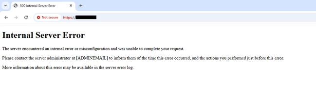 Internal Server Error