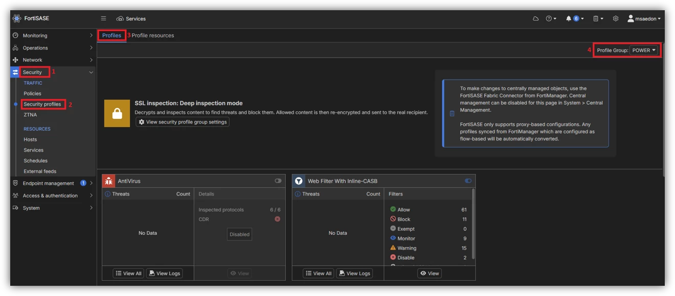 security profile in fortisase.png security profile in fortisase.png