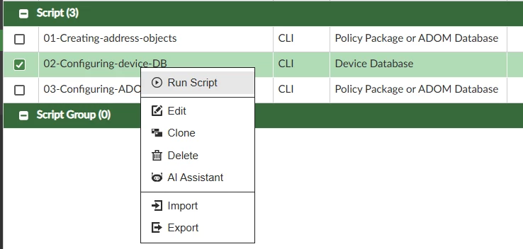 Technical Tip: Configuring IPsec VPN using CLI scripts in FortiManager ...