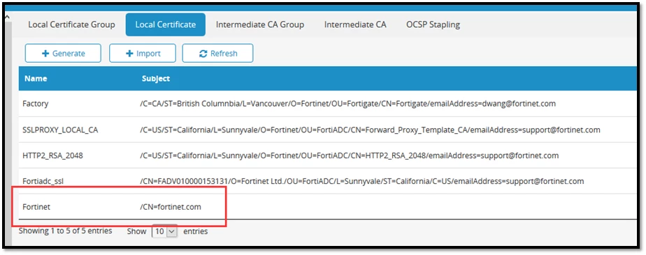 Technical Tip: FortiADC import local certificate | Community