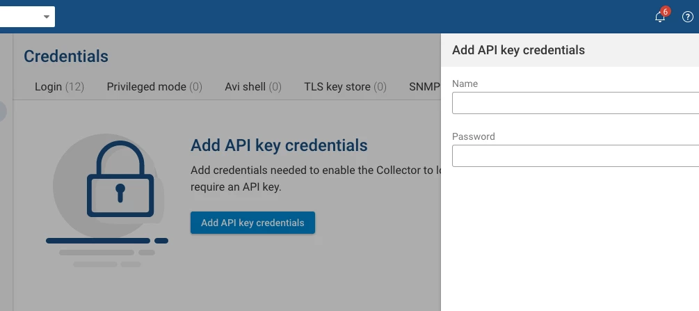 Network Setup - Support managing API key credentials in the UI