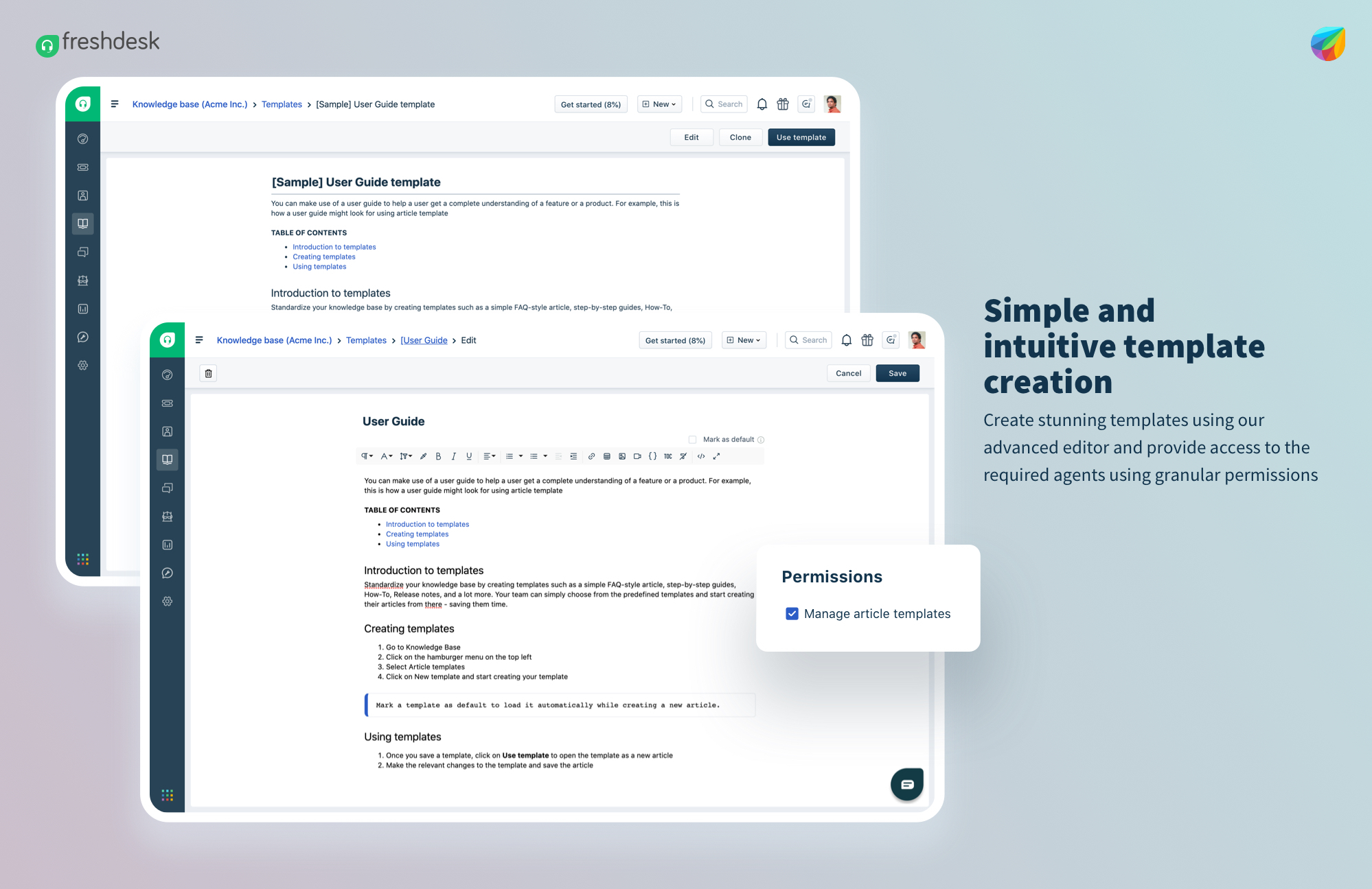 Create Article Templates in Freshdesk