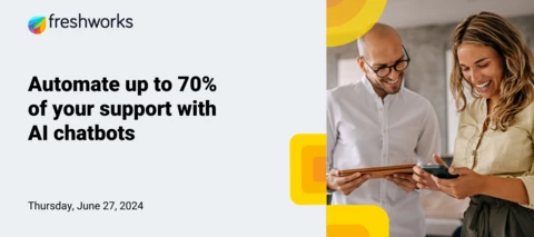 Automate up to 70% of your support with AI chatbots! Have Questions? Ask them here!