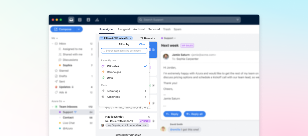 Cut through the noise in your team inbox with filters