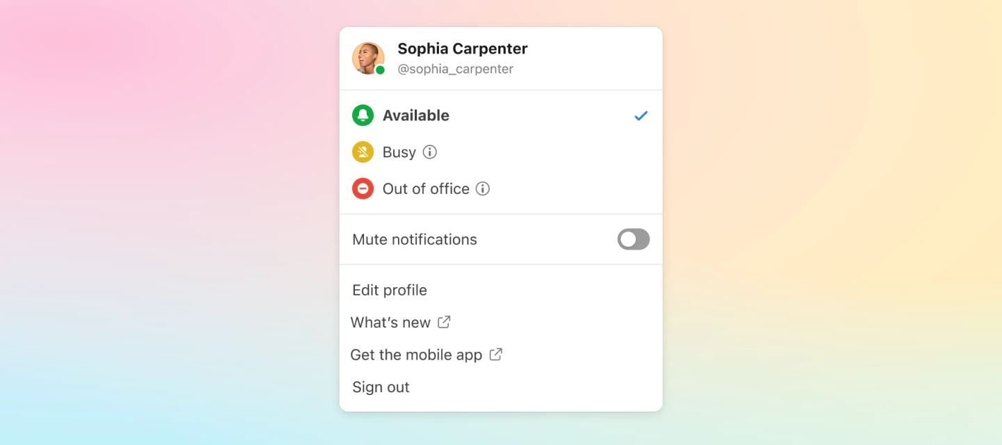 Set agent status as busy | Community