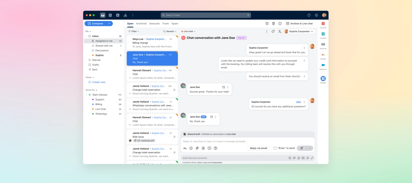 Upcoming user experience enhancements for Front Chat, WhatsApp, SMS and ...