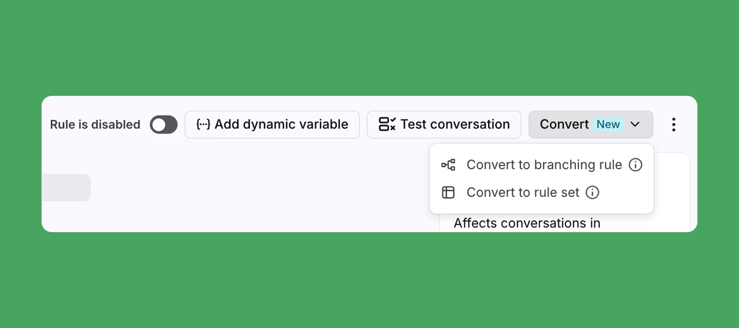 Convert linear rules into branching rules