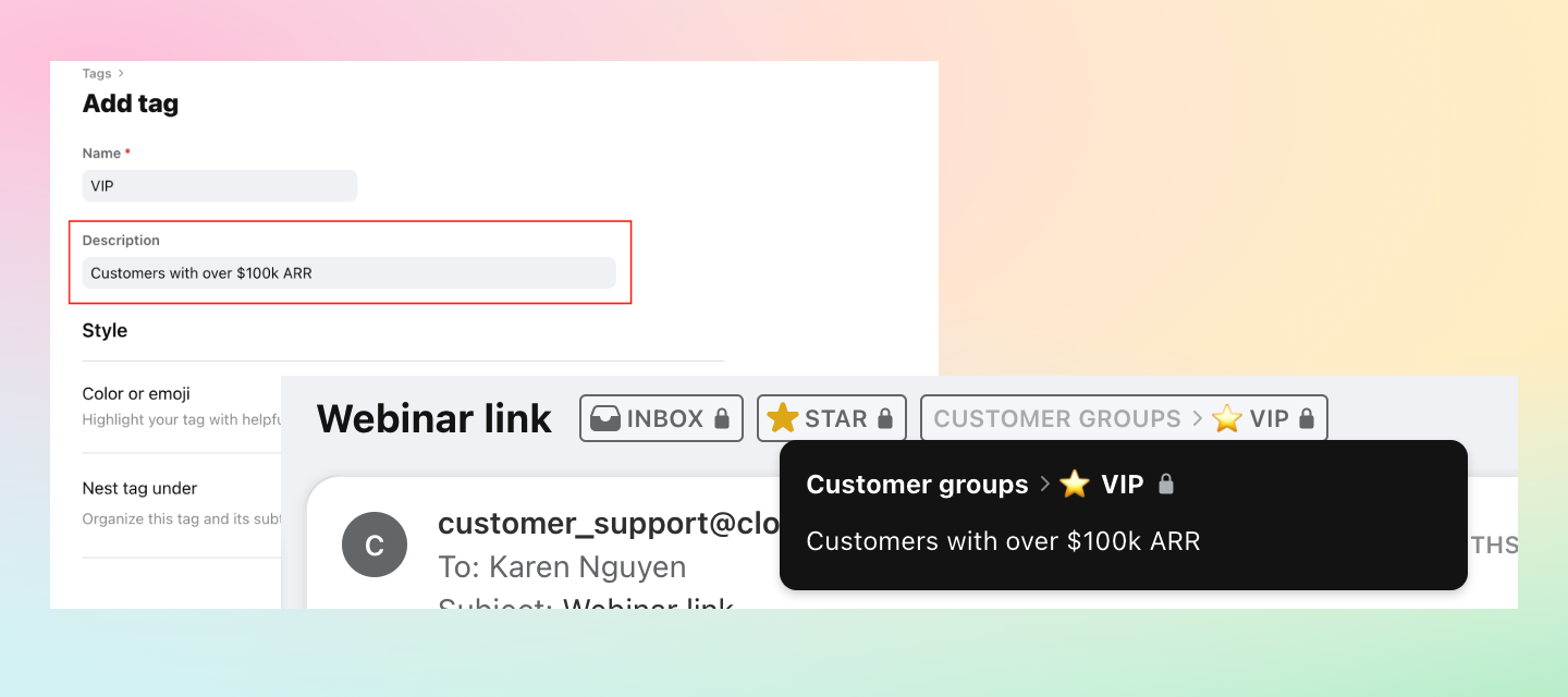 Give more context with tag descriptions