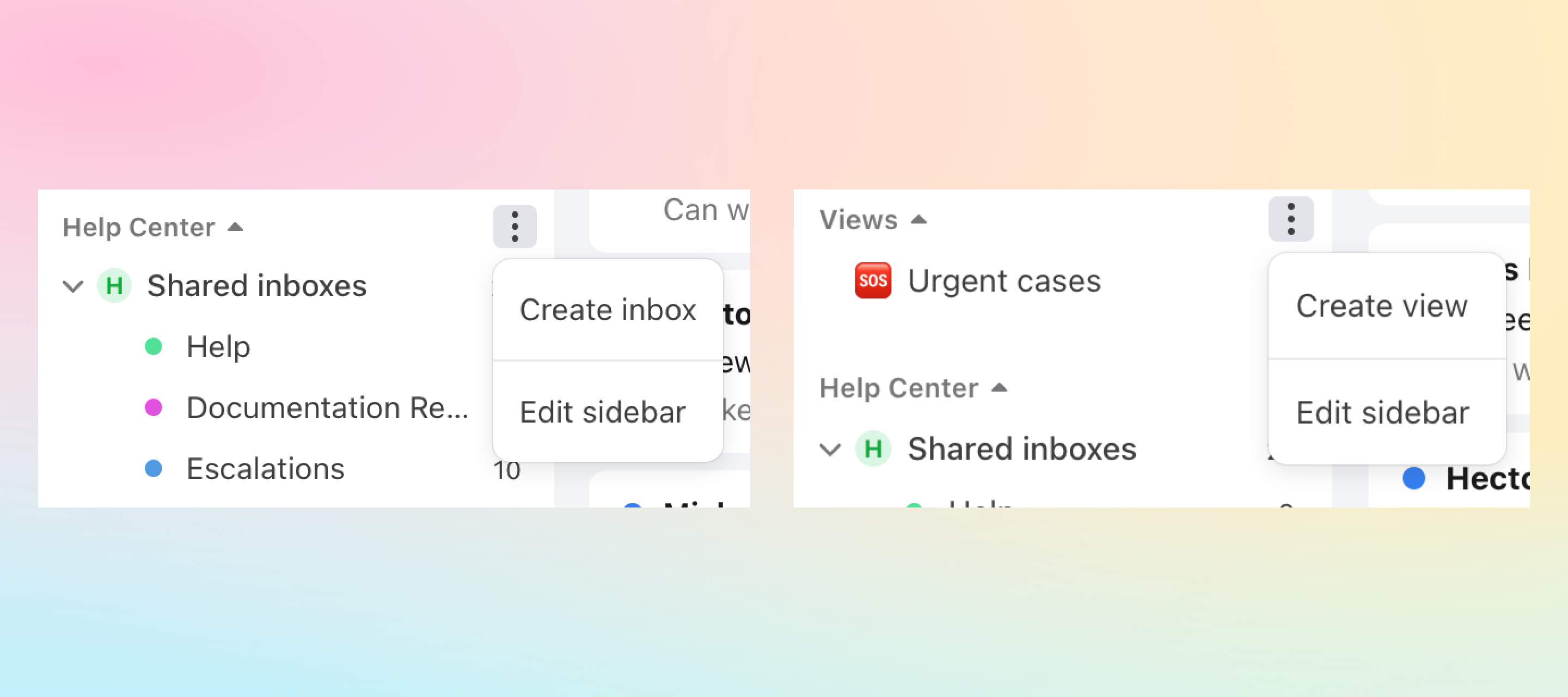 Easily create views and shared inboxes
