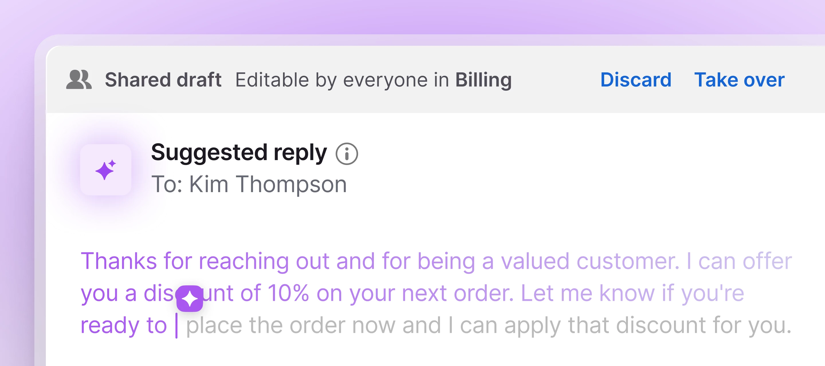 Give your team a jumpstart on replies with Copilot