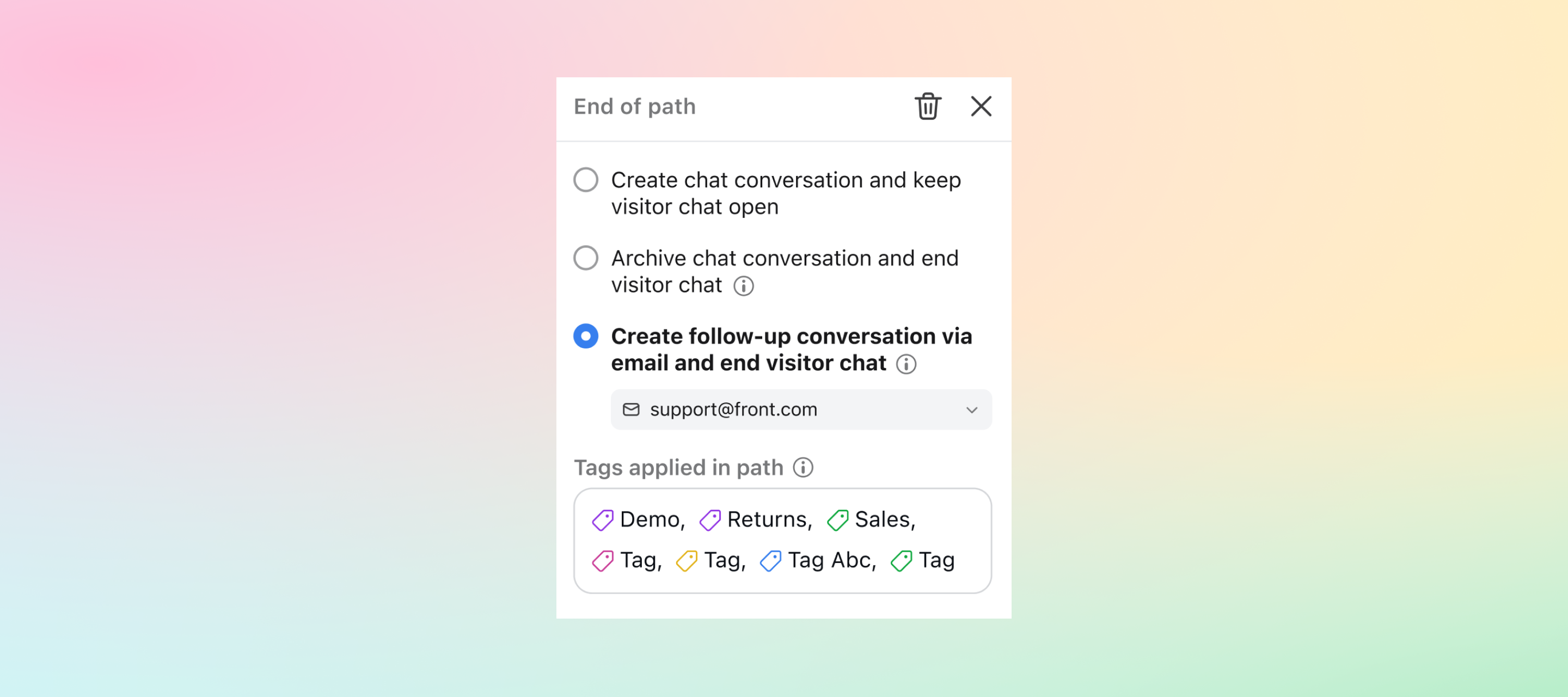 Automatically hand off chatbot conversations to your team