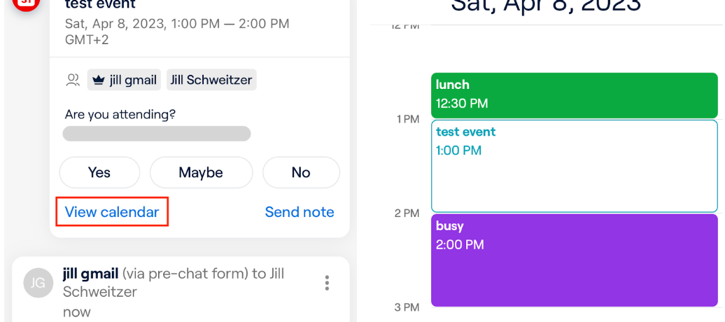 Quickly view your schedule from a calendar invite on Front’s mobile app