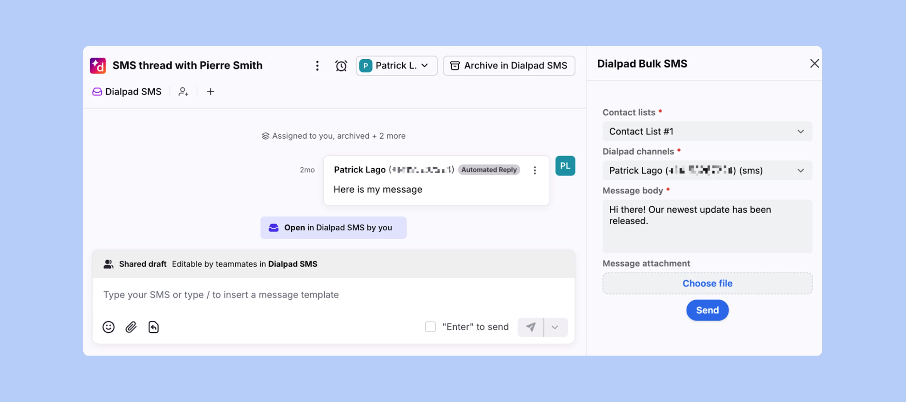 New integration: Bulk Dialpad SMS