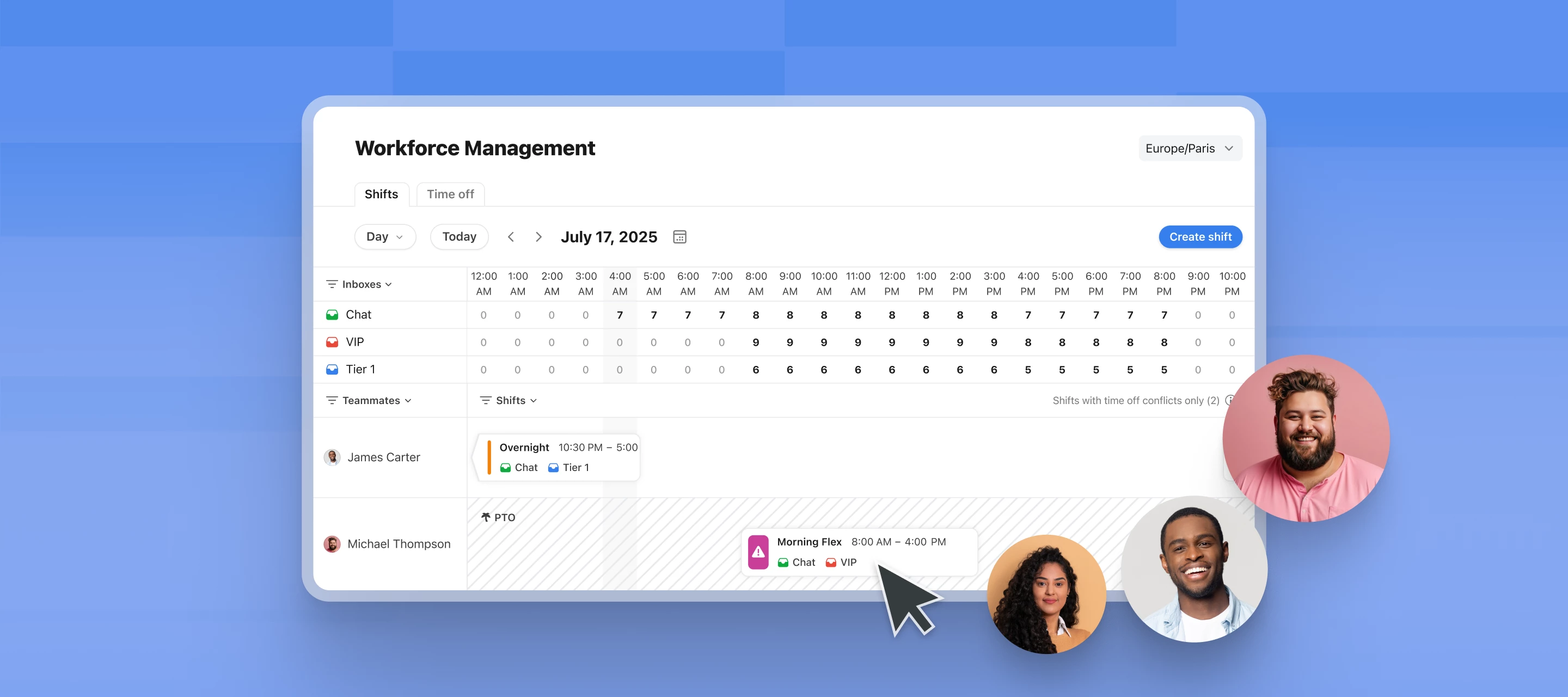 New: Workforce Management for optimized staffing, a self-serve Help Center, and robust admin tools to scale your support oper