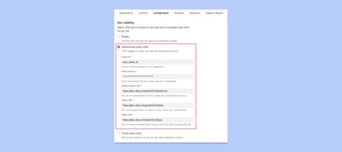 New feature: Front Knowledge Base now has login capability