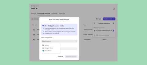 Connect Notion, Google Drive, and SharePoint as AI knowledge sources