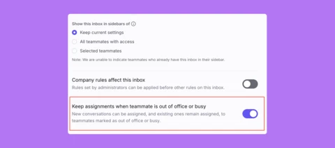 Keep assignments when teammate is out of office or busy