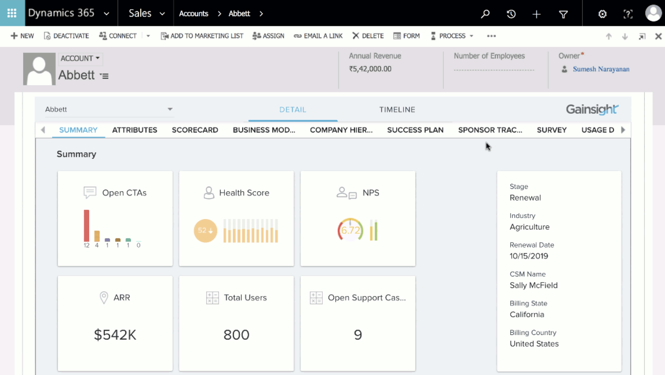 Gainsight widget / Dynamics CRM Gainsight Community