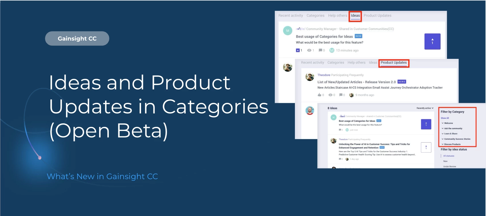 Ideas and Product Updates in Categories