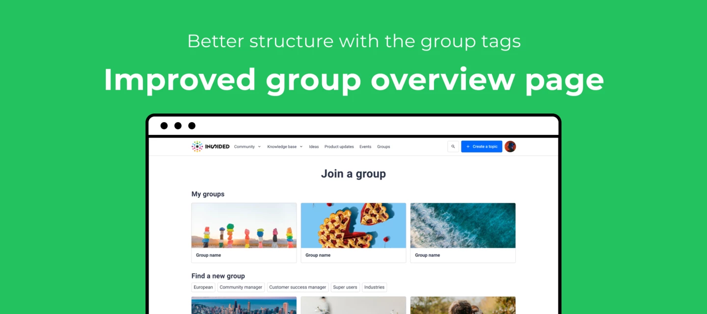Structure your Group overview page using group tags | Gainsight Community