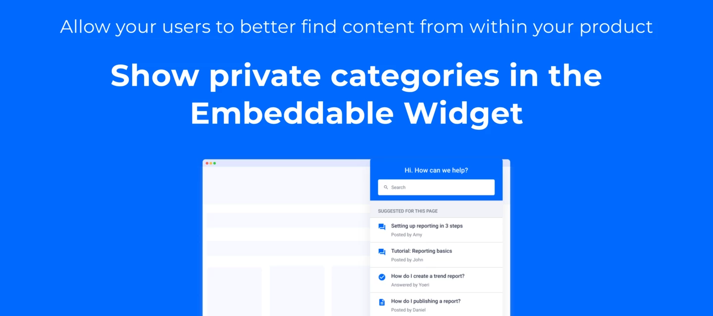Show private categories in the Embeddable Widget | Gainsight Community