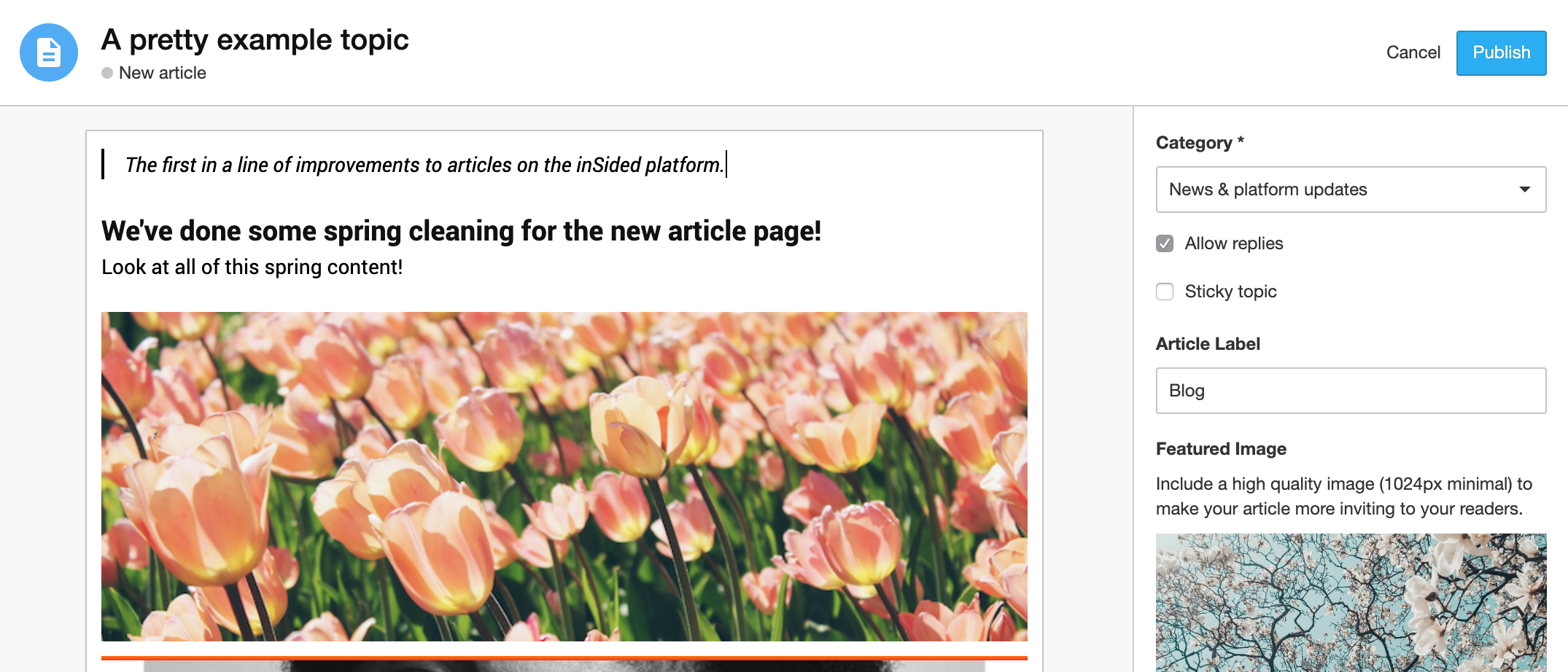 A new lick of paint for the ‘new article’ screen in Control 🎨