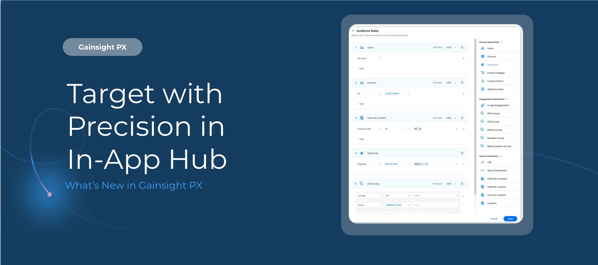 Gainsight PX: Target More Precisely in In-App Hub