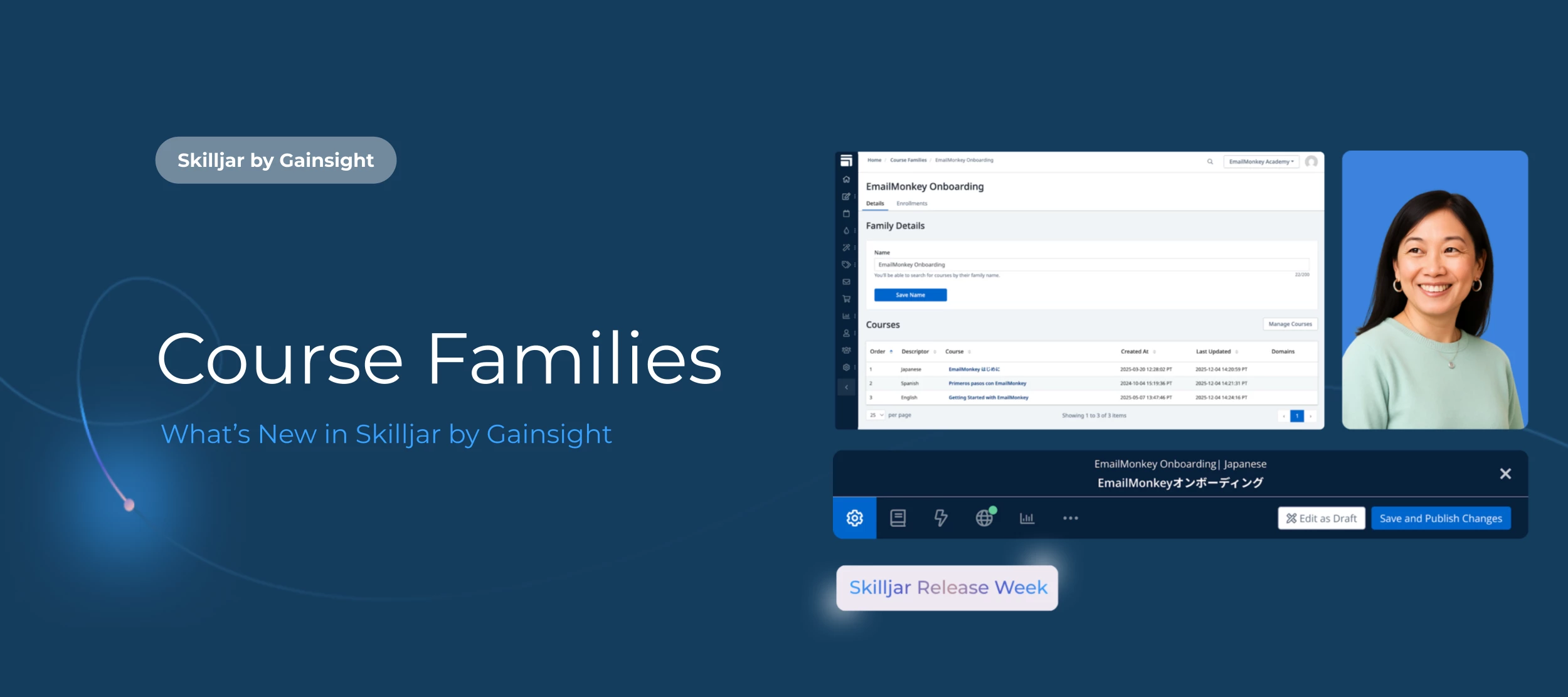 Skilljar by Gainsight: One Course, Many Versions—Organize, Manage, and Report on Them with Course Families