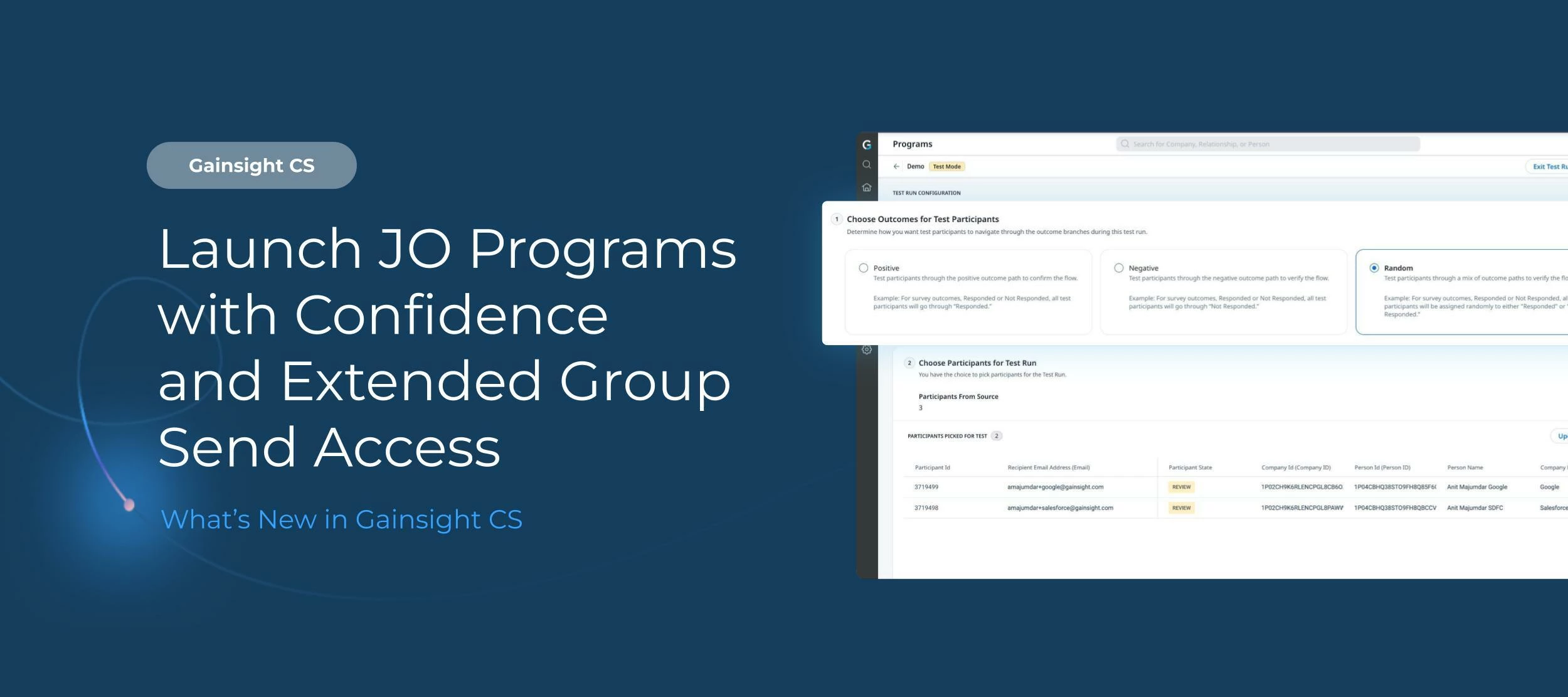 Gainsight CS Q4 Release: JO Program Testing, Extended Group Send Access, and Copilot Usage Reports