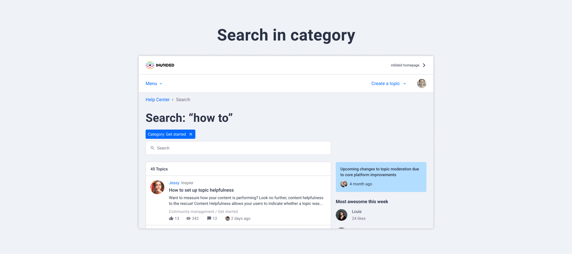 Inside Design: Search in Category