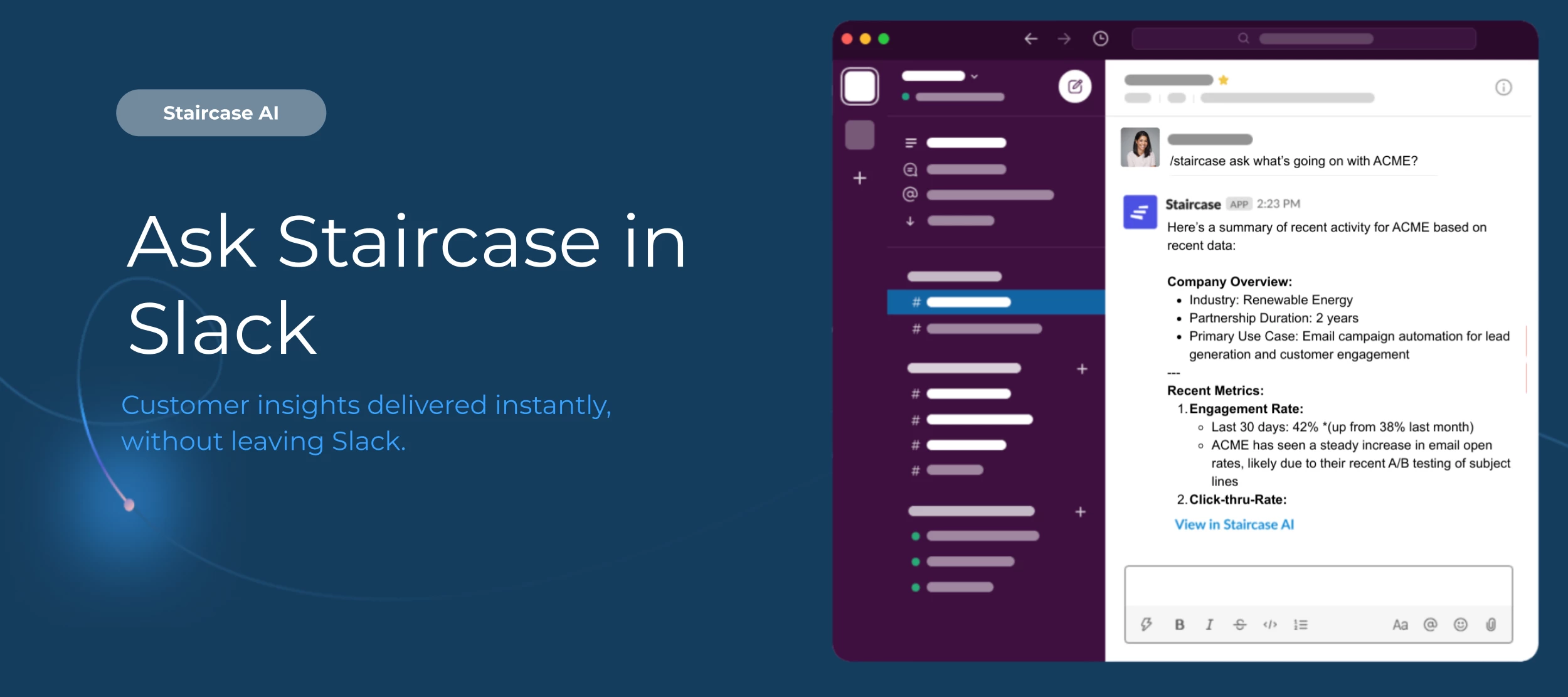 Staircase AI: Ask Staircase in Slack—Insights Without Leaving Your Workflow