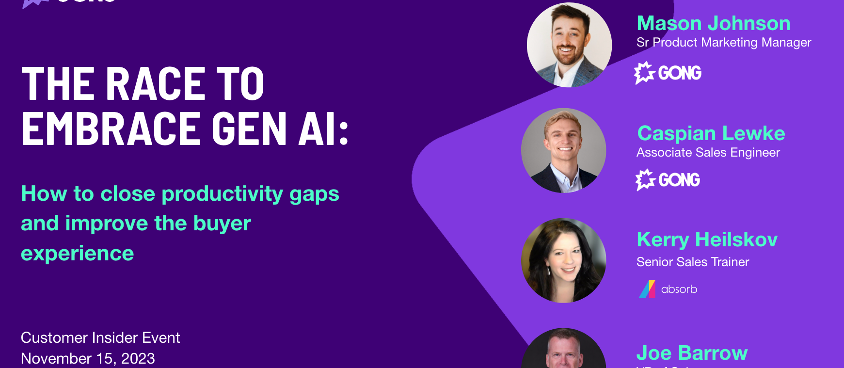 Tips from "Race to Embrace Gen AI: How to close productivity gaps and improve the buyer experience"