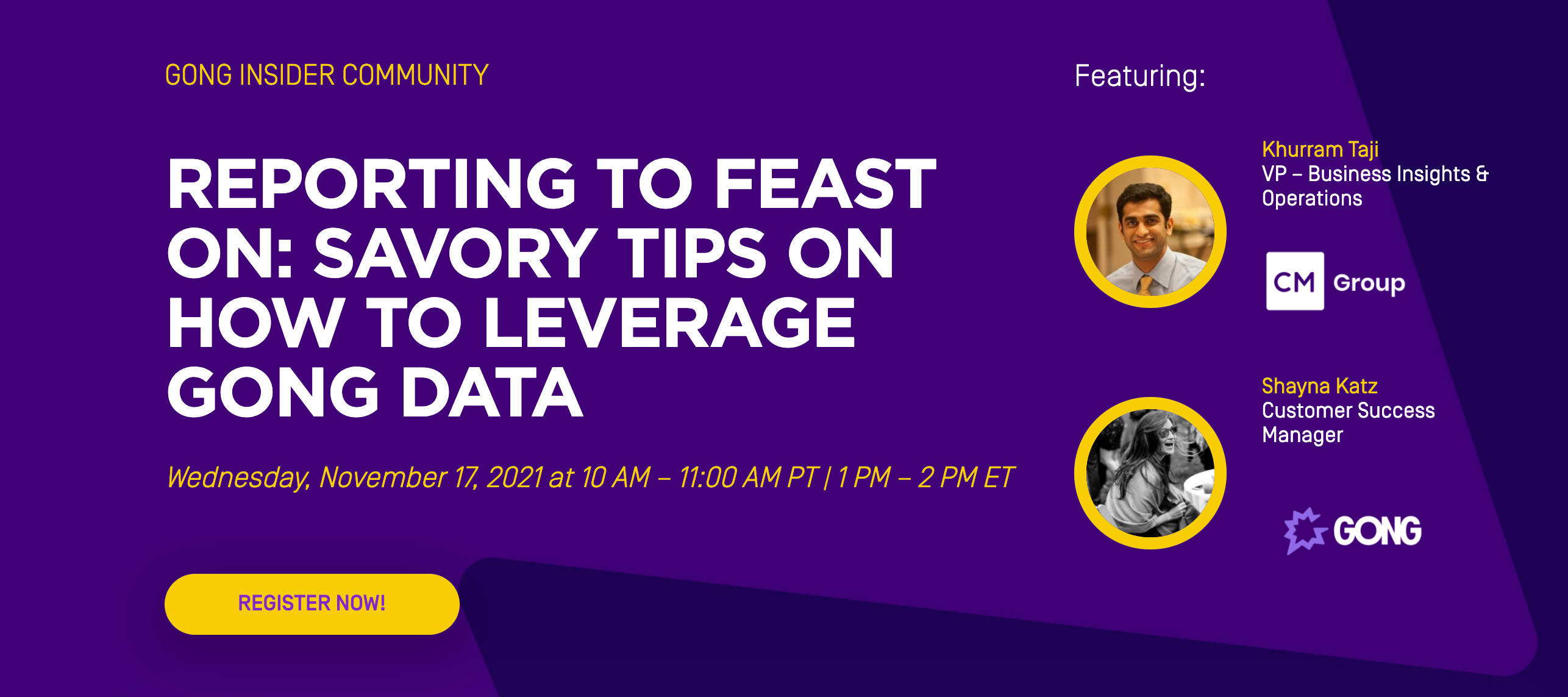 Resources from 'Reporting to feast on: Savory tips on how to leverage Gong data'