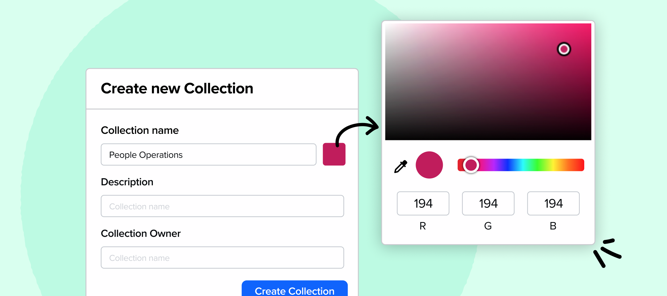 Choose Custom Colors for your Collections