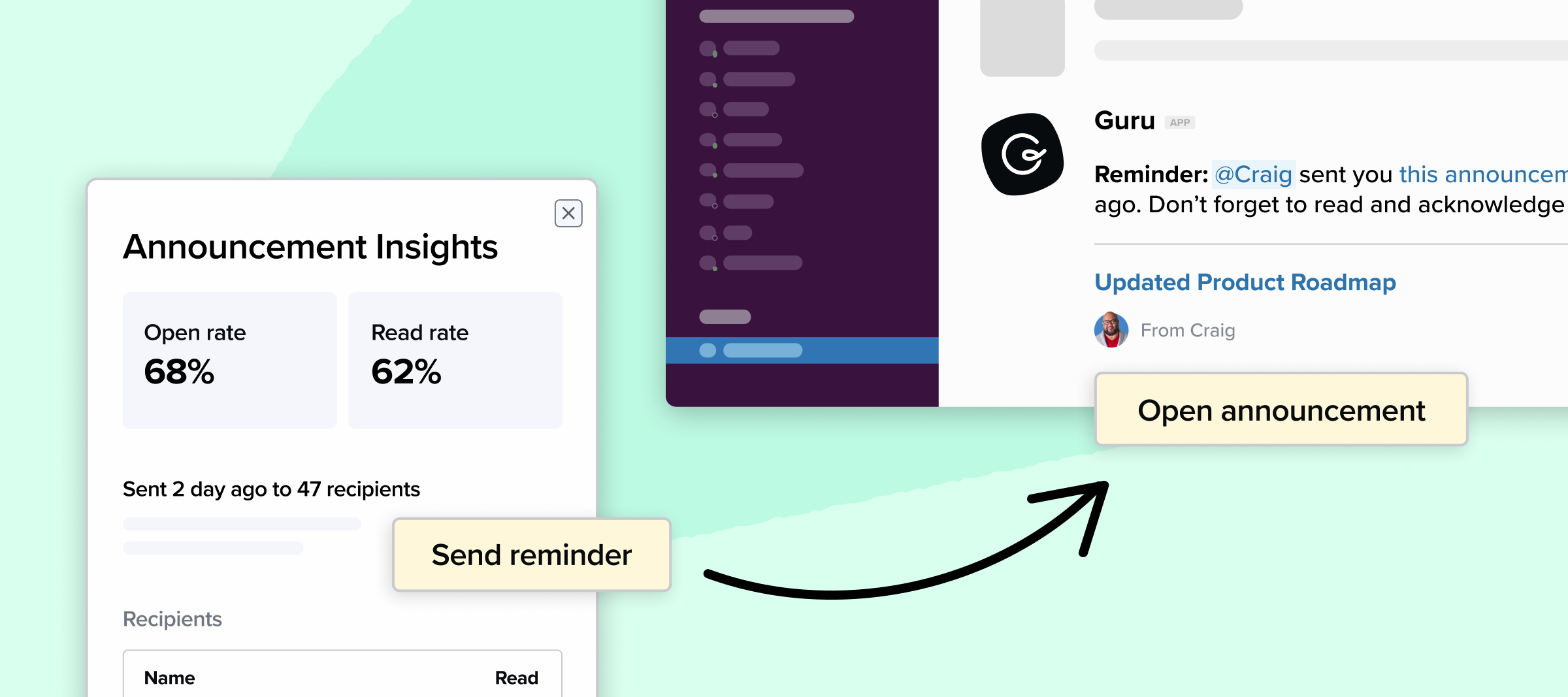 Announcements updates: reminders and improved reader experience
