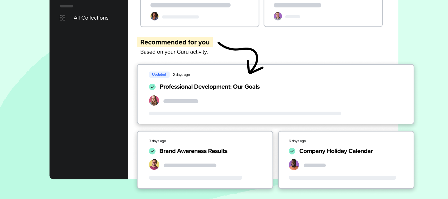 Dashboard update: personalized recommendations “Recommended For You”