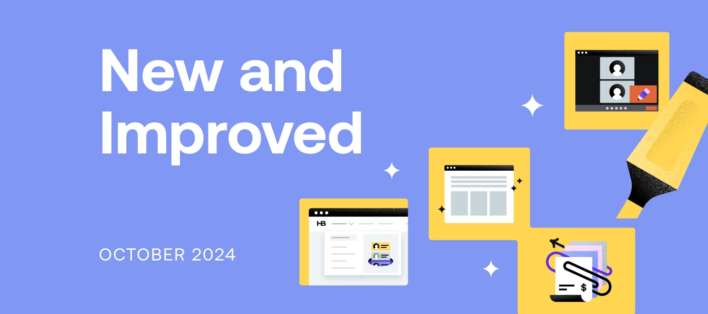 HoneyBook October 2024 new features announcement banner
