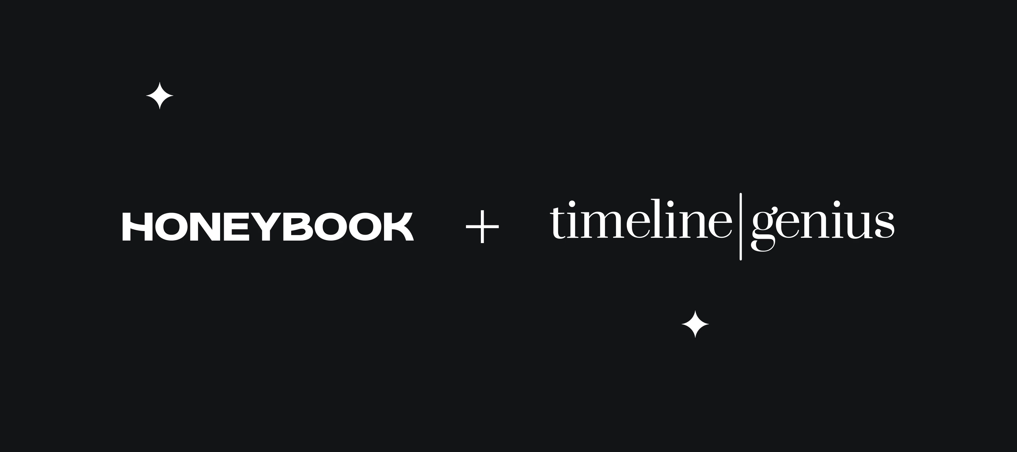 HoneyBook and Timeline Genius integration announcement graphic for event planning businesses