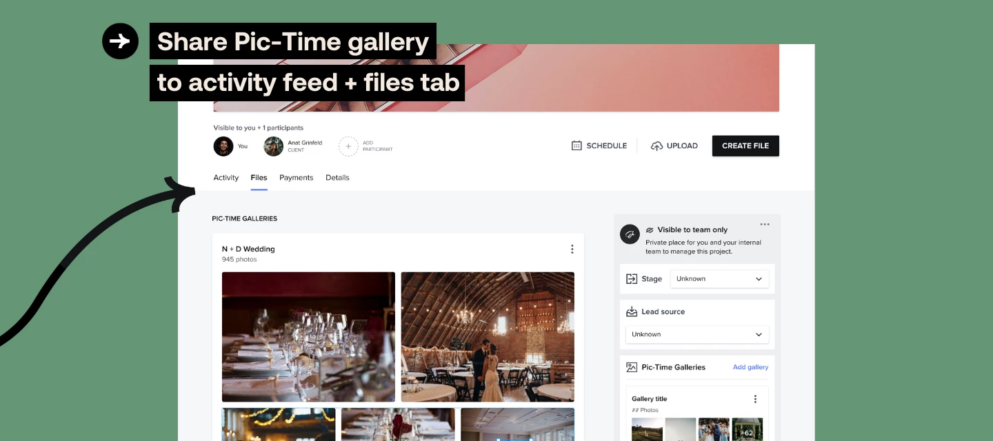 Share Pic-Time Galleries in HoneyBook Automatically