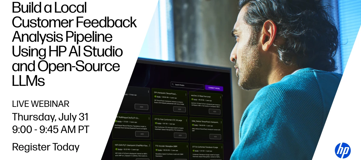 Webinar: Build a Local Customer Feedback Analysis Pipeline Using HP AI Studio