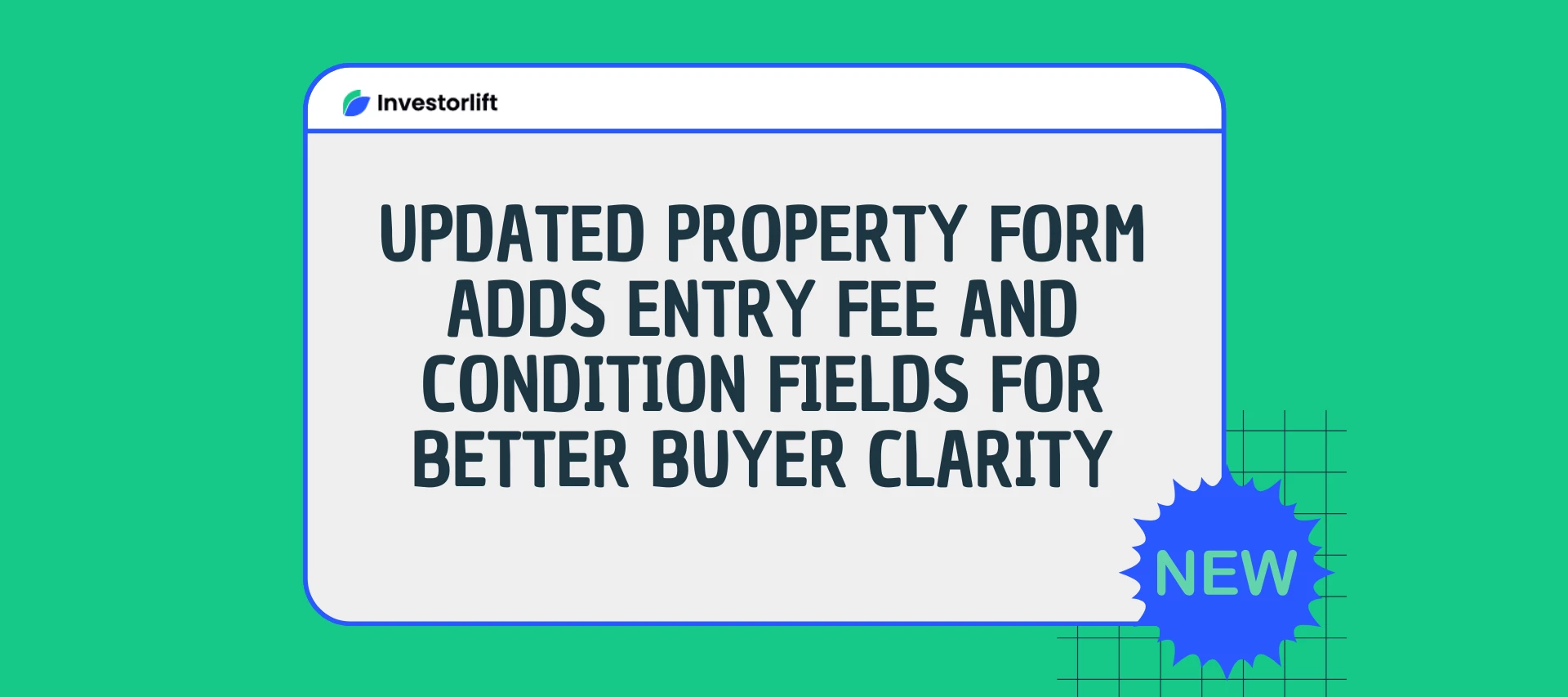 Major Update: Added critical property condition fields to listings, plus a new Entry Fee field for Sub2 and Creative Financing deals